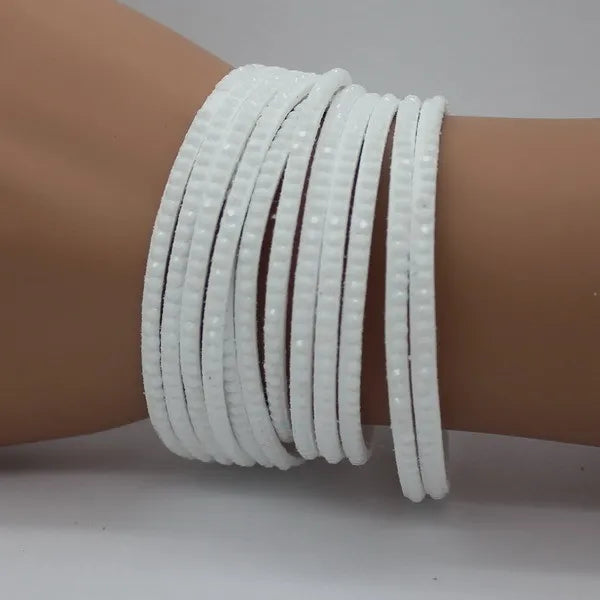 XQNI Marke Schmuck Schwarz Kristall Leder Armbänder Frauen Armreifen Trendy Mosaik Marke Strass Klassische Mädchen Charme Armbänder.