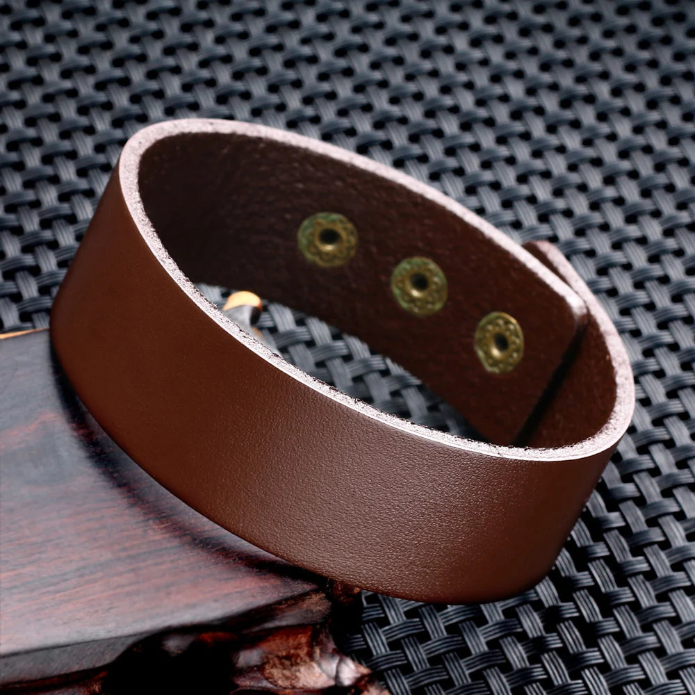 Trend Schmuck Vintage Glatte Glänzende Leder Armband Personalisierte Schmuck Armbänder Armreifen Manschette Armband Pulseras Hombre