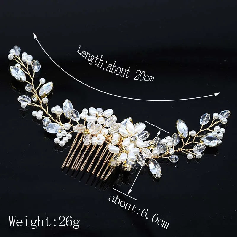 Braut Haar Zubehör Kristall Peals Haar Kämme Hochzeit Haar Clips Zubehör Schmuck Handgemachte Frauen Haar Ornamente Kopfschmuck
