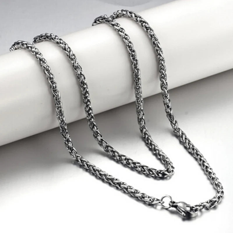 Multi Größe Männer Geflochtene Link Kette Halsketten Großhandel Edelstahl Männlichen Halsband Colar Schmuck mode Geschenke für Ihn