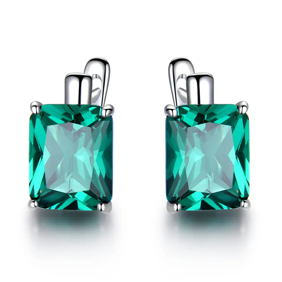 UMCHO Luxus Nano Sky Blue Topas Edelstein Schmuck Solide 925 Sterling Silber Clip Auf Ohrringe Für Frauen Geburtstag Geschenk Mode