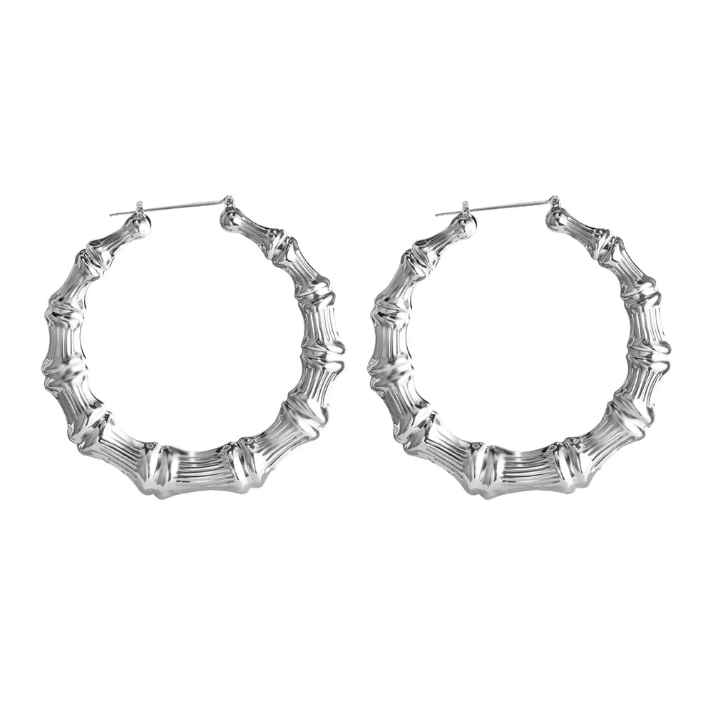 VIVILADY Heißer Größere Bambus Creolen Frauen Basketball Ehefrauen Sommer Frühling Herbst Mode Schmuck Mädchen Bijoux Zubehör Geschenke