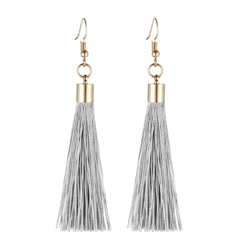 LOVBEAFAS Fringe Quaste Ohrringe Für Frauen Gold Farbe Vintage Lange Tropfen Baumeln Ohrringe Mode Hochzeit Schmuck Party Geschenk