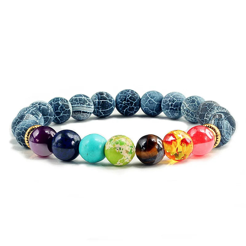 11 natürliche Stein Perlen Mehrfarbige Armband 7 Chakra Healing Balance Perlen Armband für Frauen Reiki Gebet Yoga Armband Schmuck