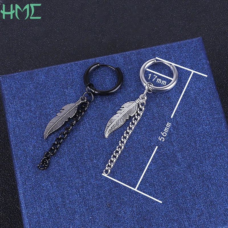 1pc Punk Titan Stahl Quaste Baumeln Ohrringe Ohr Stud Ohr Clip Für Männer Frauen Korea Erklärung Schmuck Exquisite Hip hop Brincos