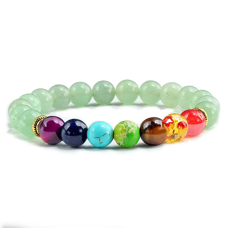 11 natürliche Stein Perlen Mehrfarbige Armband 7 Chakra Healing Balance Perlen Armband für Frauen Reiki Gebet Yoga Armband Schmuck