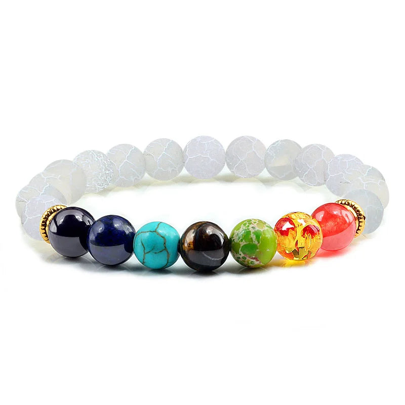 11 natürliche Stein Perlen Mehrfarbige Armband 7 Chakra Healing Balance Perlen Armband für Frauen Reiki Gebet Yoga Armband Schmuck