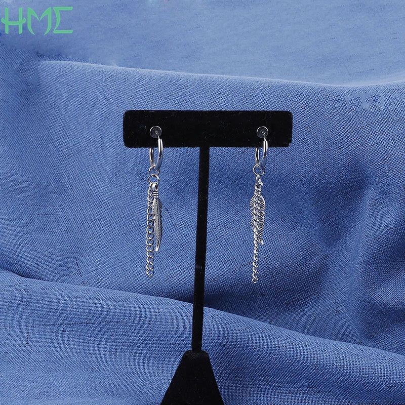 1pc Punk Titan Stahl Quaste Baumeln Ohrringe Ohr Stud Ohr Clip Für Männer Frauen Korea Erklärung Schmuck Exquisite Hip hop Brincos