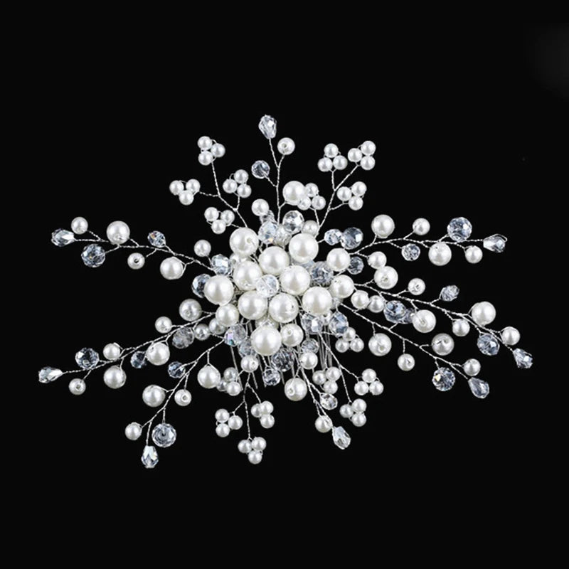 Braut Haar Zubehör Kristall Peals Haar Kämme Hochzeit Haar Clips Zubehör Schmuck Handgemachte Frauen Haar Ornamente Kopfschmuck