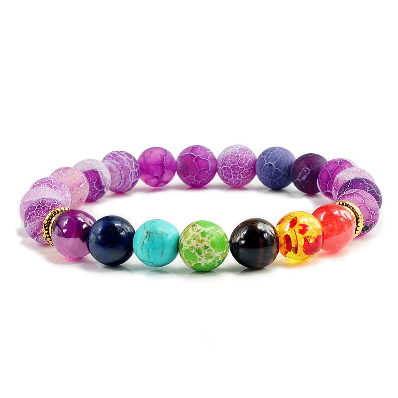11 natürliche Stein Perlen Mehrfarbige Armband 7 Chakra Healing Balance Perlen Armband für Frauen Reiki Gebet Yoga Armband Schmuck