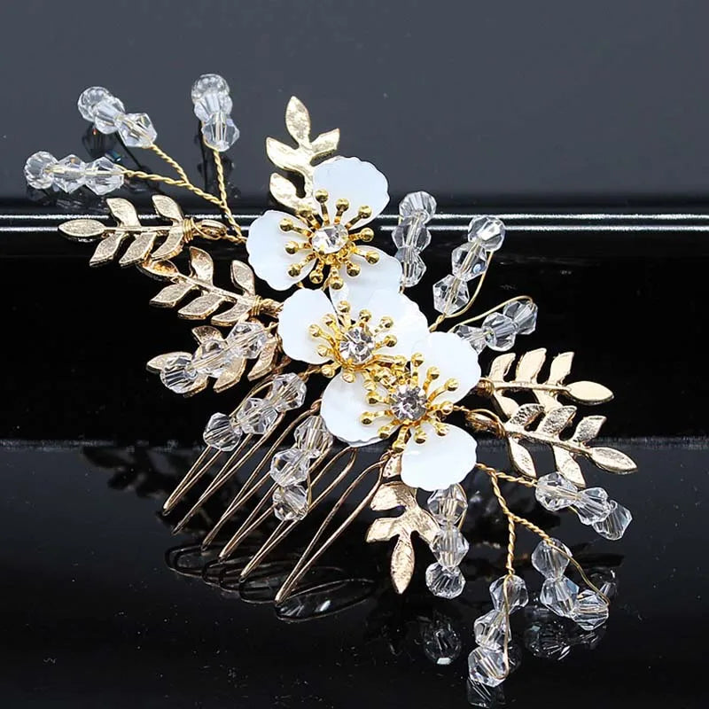 Braut Haar Zubehör Kristall Peals Haar Kämme Hochzeit Haar Clips Zubehör Schmuck Handgemachte Frauen Haar Ornamente Kopfschmuck
