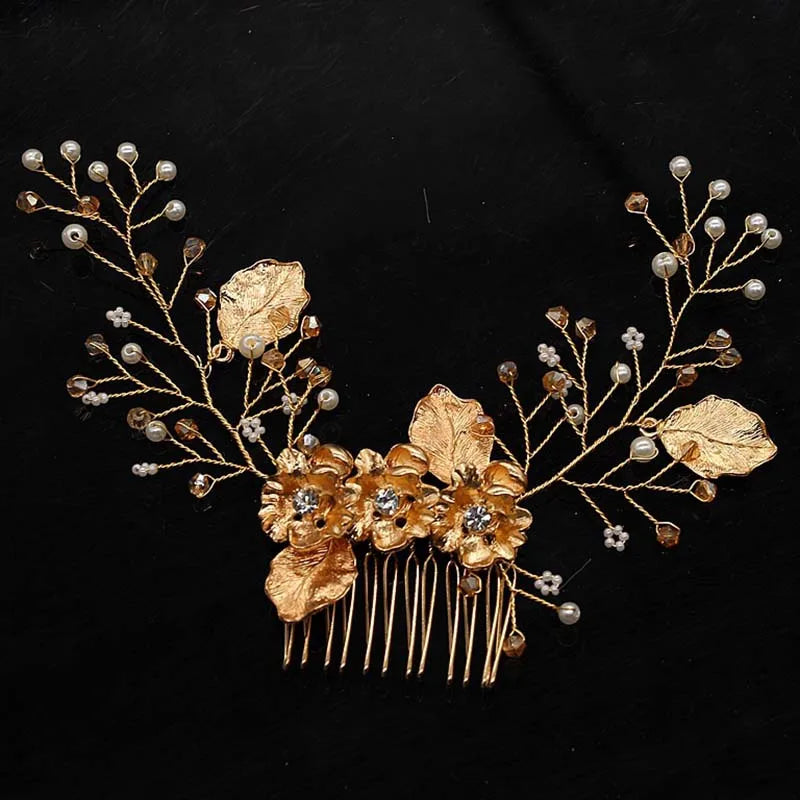 Braut Haar Zubehör Kristall Peals Haar Kämme Hochzeit Haar Clips Zubehör Schmuck Handgemachte Frauen Haar Ornamente Kopfschmuck