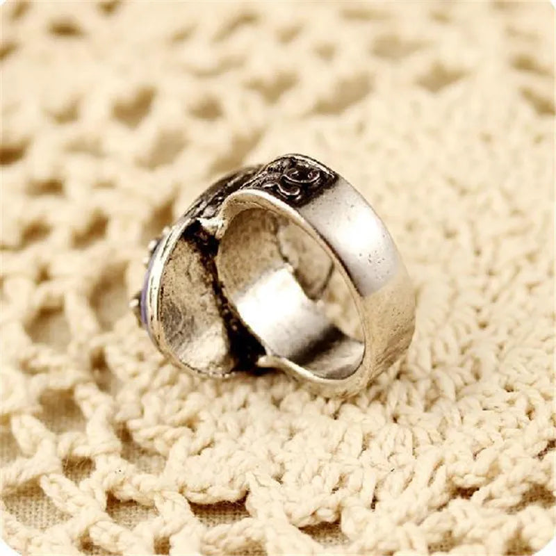 The Vampire Diaries Ring Neue Mode Punk Blau Emaille Ring Für Frauen Männer Mode Schmuck Zubehör 6D3008