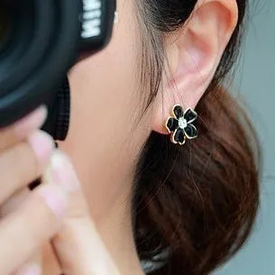 JIOFREE Korea Stil Blume Form Emaille Clip auf Ohrringe Ohne Piercing für Mädchen Party Nette Reizende Keine Loch Ohr Clip schmuck