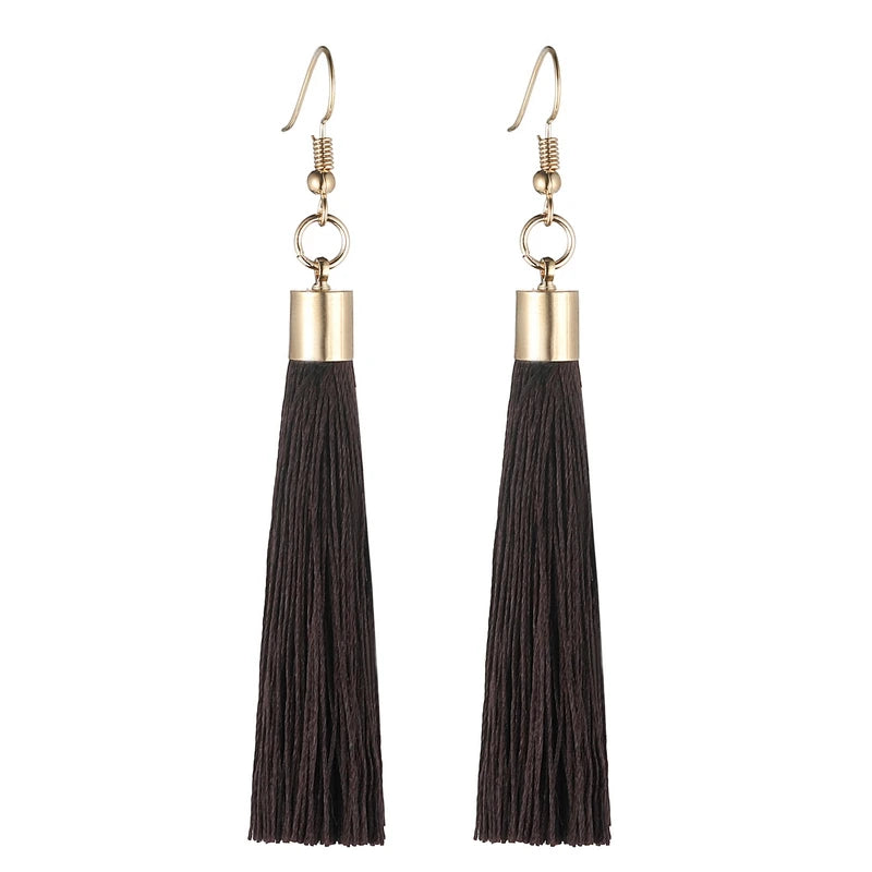 LOVBEAFAS Fringe Quaste Ohrringe Für Frauen Gold Farbe Vintage Lange Tropfen Baumeln Ohrringe Mode Hochzeit Schmuck Party Geschenk
