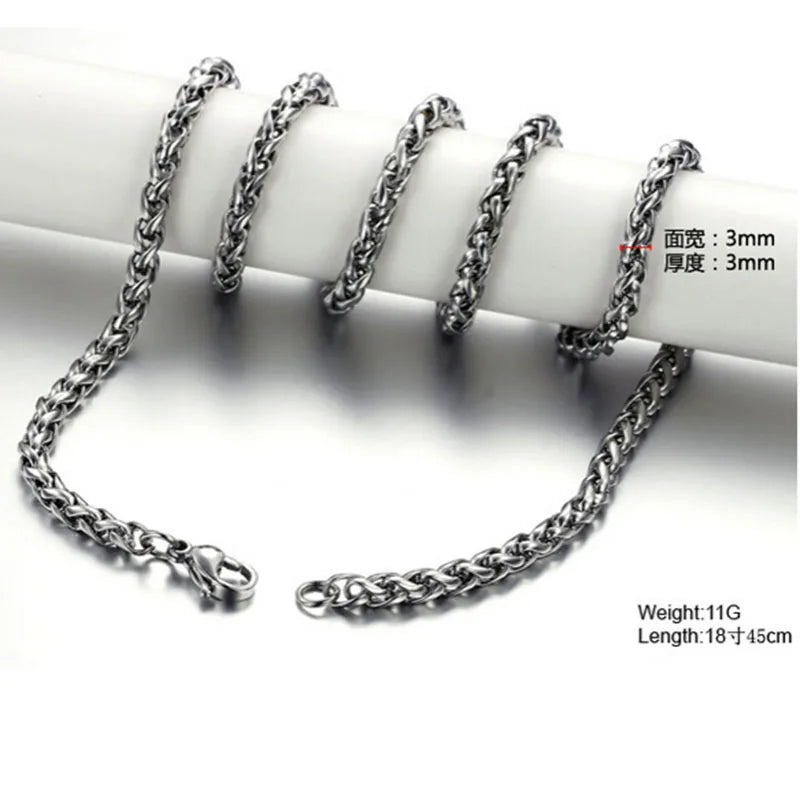 Multi Größe Männer Geflochtene Link Kette Halsketten Großhandel Edelstahl Männlichen Halsband Colar Schmuck mode Geschenke für Ihn