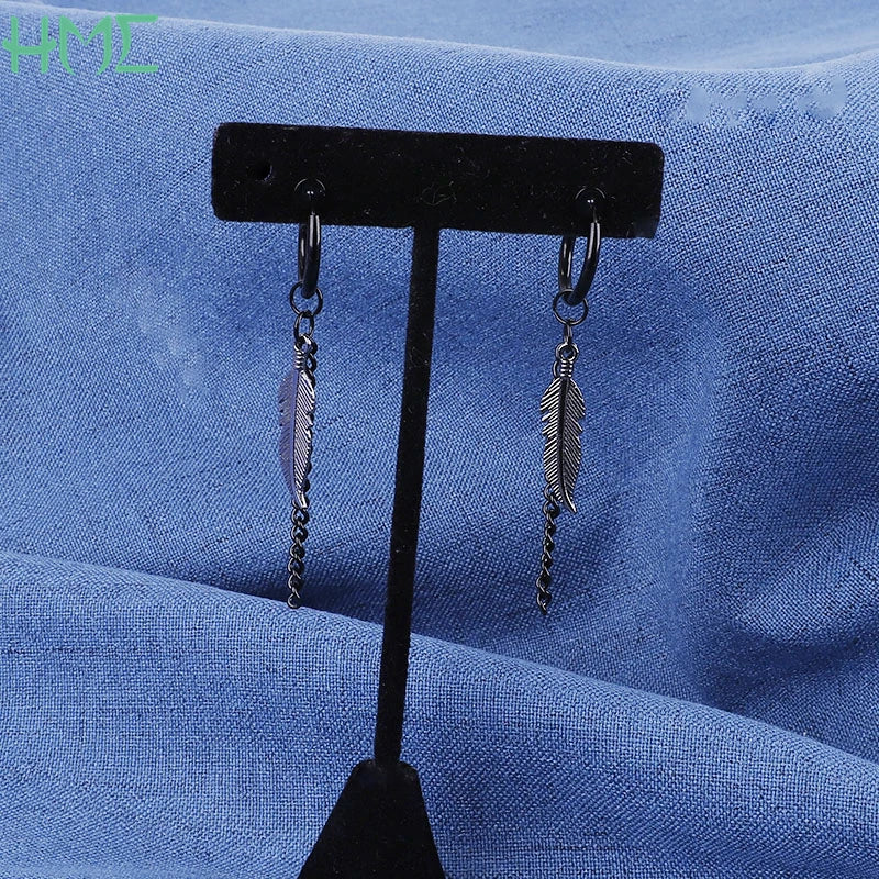 1pc Punk Titan Stahl Quaste Baumeln Ohrringe Ohr Stud Ohr Clip Für Männer Frauen Korea Erklärung Schmuck Exquisite Hip hop Brincos
