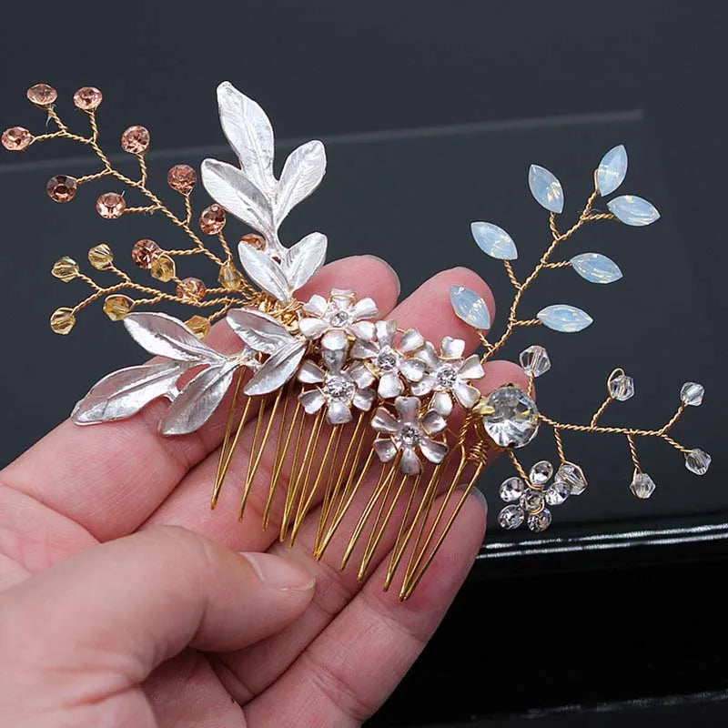 Braut Haar Zubehör Kristall Peals Haar Kämme Hochzeit Haar Clips Zubehör Schmuck Handgemachte Frauen Haar Ornamente Kopfschmuck