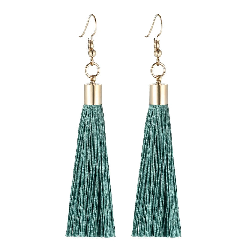 LOVBEAFAS Fringe Quaste Ohrringe Für Frauen Gold Farbe Vintage Lange Tropfen Baumeln Ohrringe Mode Hochzeit Schmuck Party Geschenk