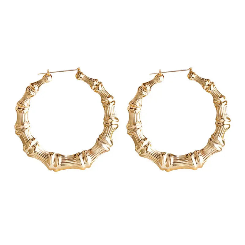VIVILADY Heißer Größere Bambus Creolen Frauen Basketball Ehefrauen Sommer Frühling Herbst Mode Schmuck Mädchen Bijoux Zubehör Geschenke