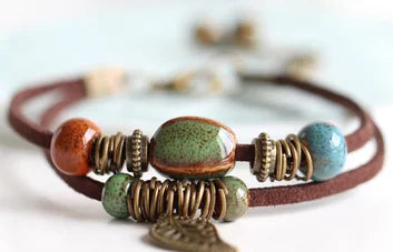 National Wind Restoring Ancient Ways Is The High Temperature Glaze Keramik handgefertigte Schmuckstücke Damenmode-Armbänder # 1077