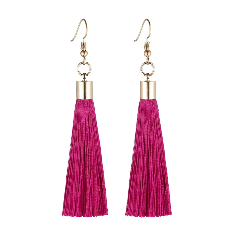 LOVBEAFAS Fringe Quaste Ohrringe Für Frauen Gold Farbe Vintage Lange Tropfen Baumeln Ohrringe Mode Hochzeit Schmuck Party Geschenk