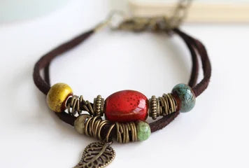 National Wind Restoring Ancient Ways Is The High Temperature Glaze Keramik handgefertigte Schmuckstücke Damenmode-Armbänder # 1077