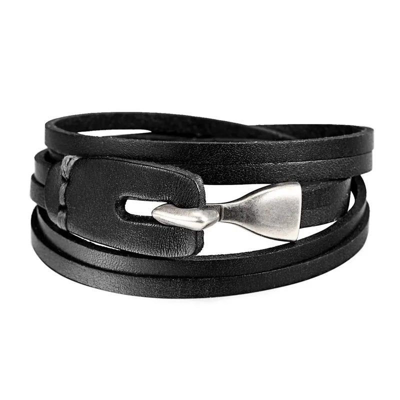 MKENDN Neue Ankunft 3 Farben Multilayer Charme Leder Armband Männer Frauen Anker Armband hoffen Femme freundschaft armband