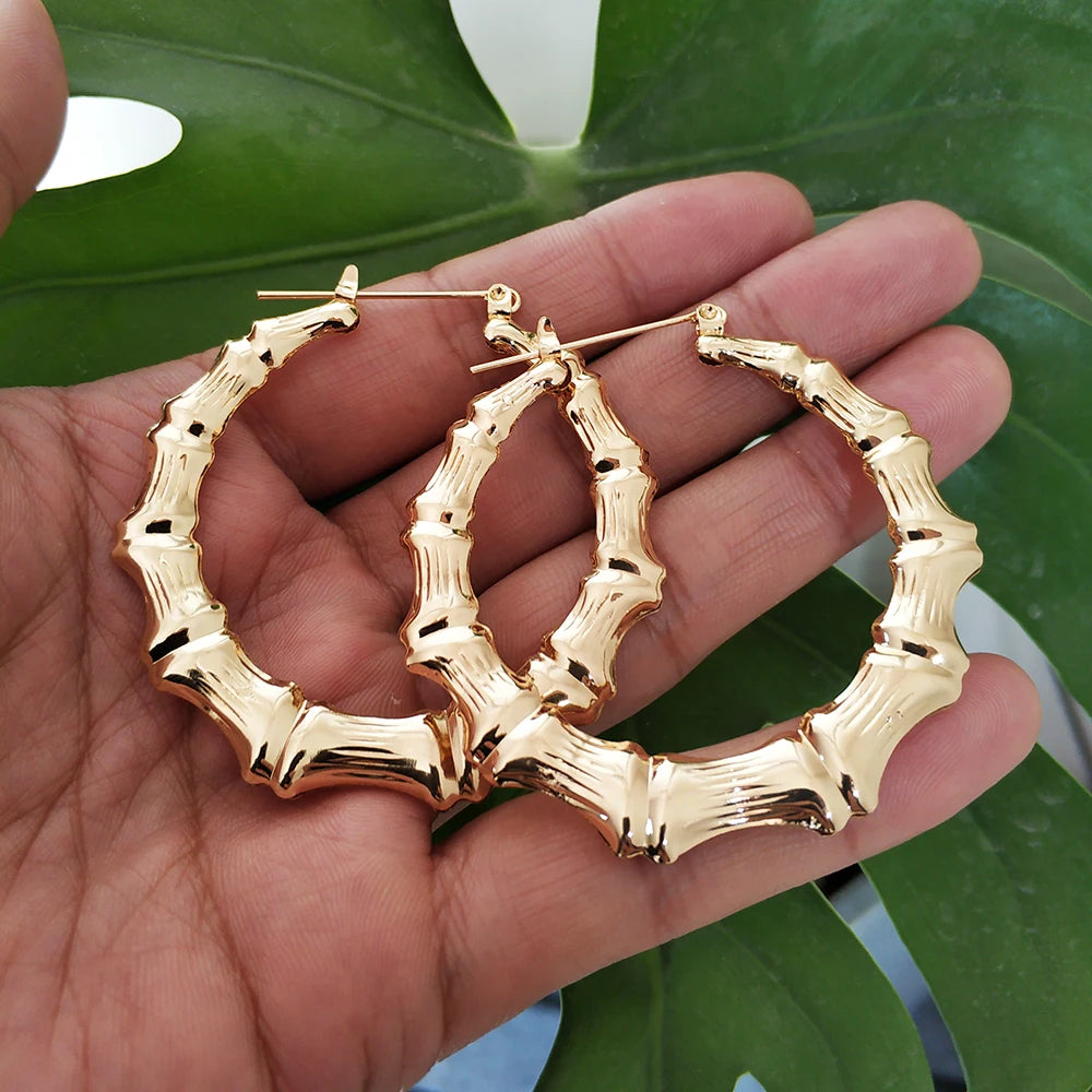 VIVILADY Heißer Größere Bambus Creolen Frauen Basketball Ehefrauen Sommer Frühling Herbst Mode Schmuck Mädchen Bijoux Zubehör Geschenke