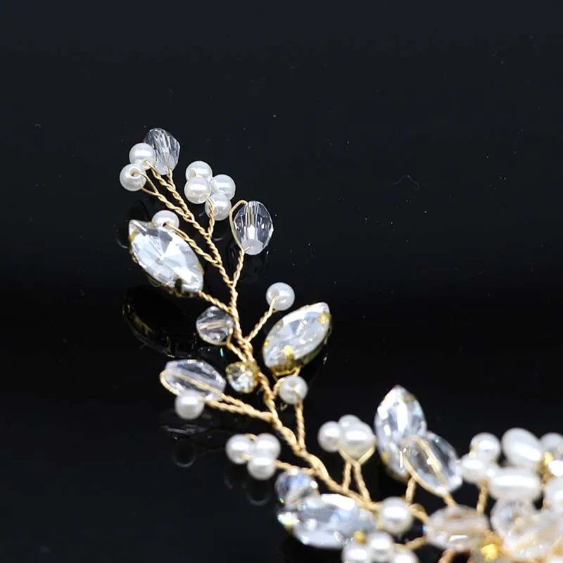 Braut Haar Zubehör Kristall Peals Haar Kämme Hochzeit Haar Clips Zubehör Schmuck Handgemachte Frauen Haar Ornamente Kopfschmuck