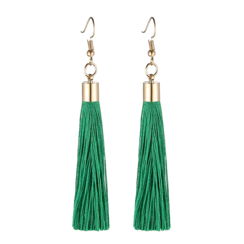 LOVBEAFAS Fringe Quaste Ohrringe Für Frauen Gold Farbe Vintage Lange Tropfen Baumeln Ohrringe Mode Hochzeit Schmuck Party Geschenk