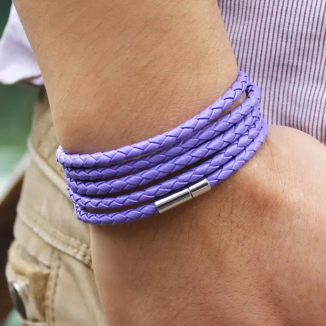 XQNI Marke schwarz Retro Wrap langes Lederarmband Männer Armreifen Mode sproty Kettenverbindung männliches Bettelarmband mit 5 Runden