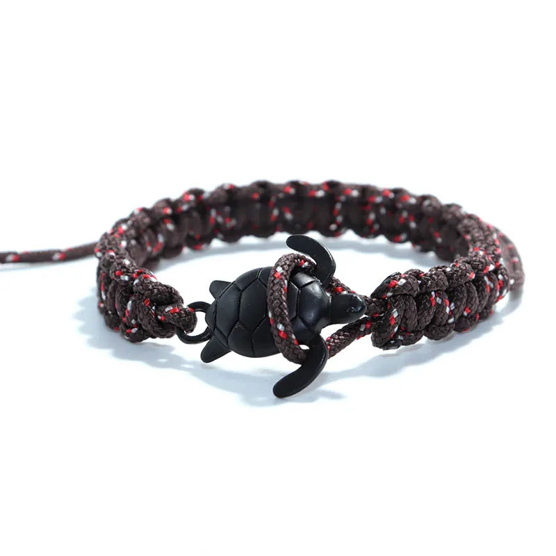Handgemachtes Paracord Survival Armband Herren Meeresschildkröte Armband Verstellbares Seil Armband Freund Geschenk Armband Schmuck Pulseira
