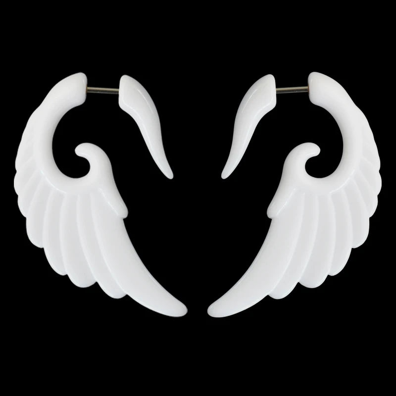 1 Paar Acryl Fake Plug Tunnel Faux Ohr Taper Messgeräte Twist Wing Ohrstecker Cheater Keil Expander Piercing Körperschmuck