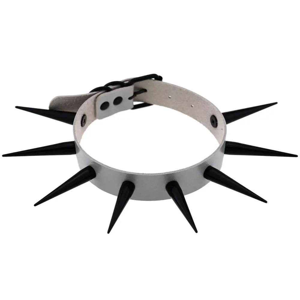 Große lange Spikes Halsband Kühle Punk Halskette für Frauen Männer Metall Halsband Rave Festival Goth Kostüme Schmuck