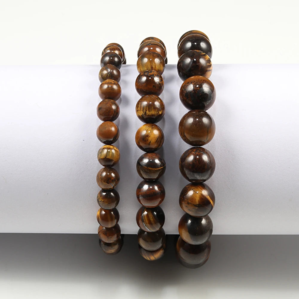 6mm 8mm natürliche Tigerauge Armreif hochwertige Männer natürliche Energie Stein Perlen Heilung Armband Mode Frauen Schmuck Geschenk Pulsera