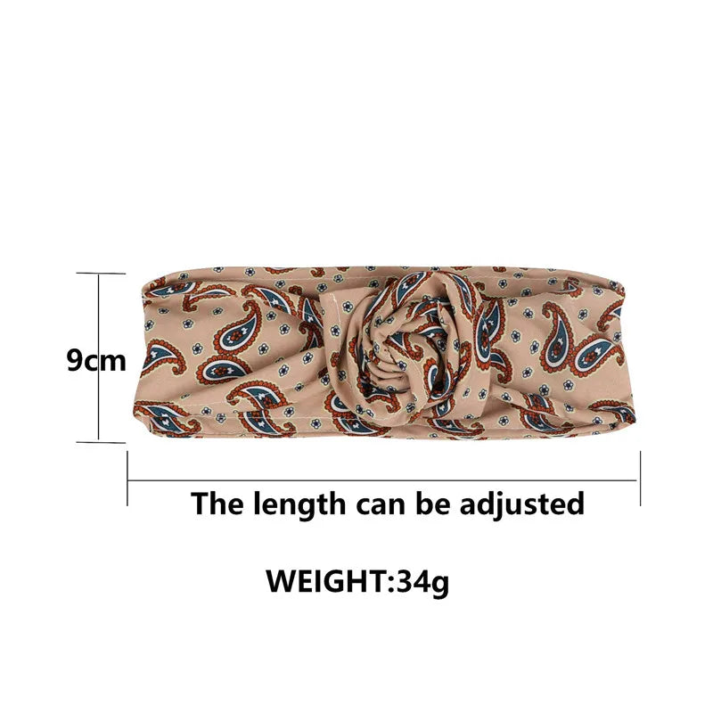 2022 neue Mode Frauen falten Eisendraht Stirnband böhmischen Mädchen Kreuz Turban Bandanas drucken Haar bänder Haarschmuck