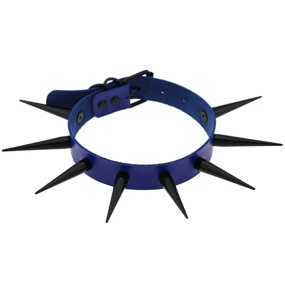 Große lange Spikes Halsband Kühle Punk Halskette für Frauen Männer Metall Halsband Rave Festival Goth Kostüme Schmuck