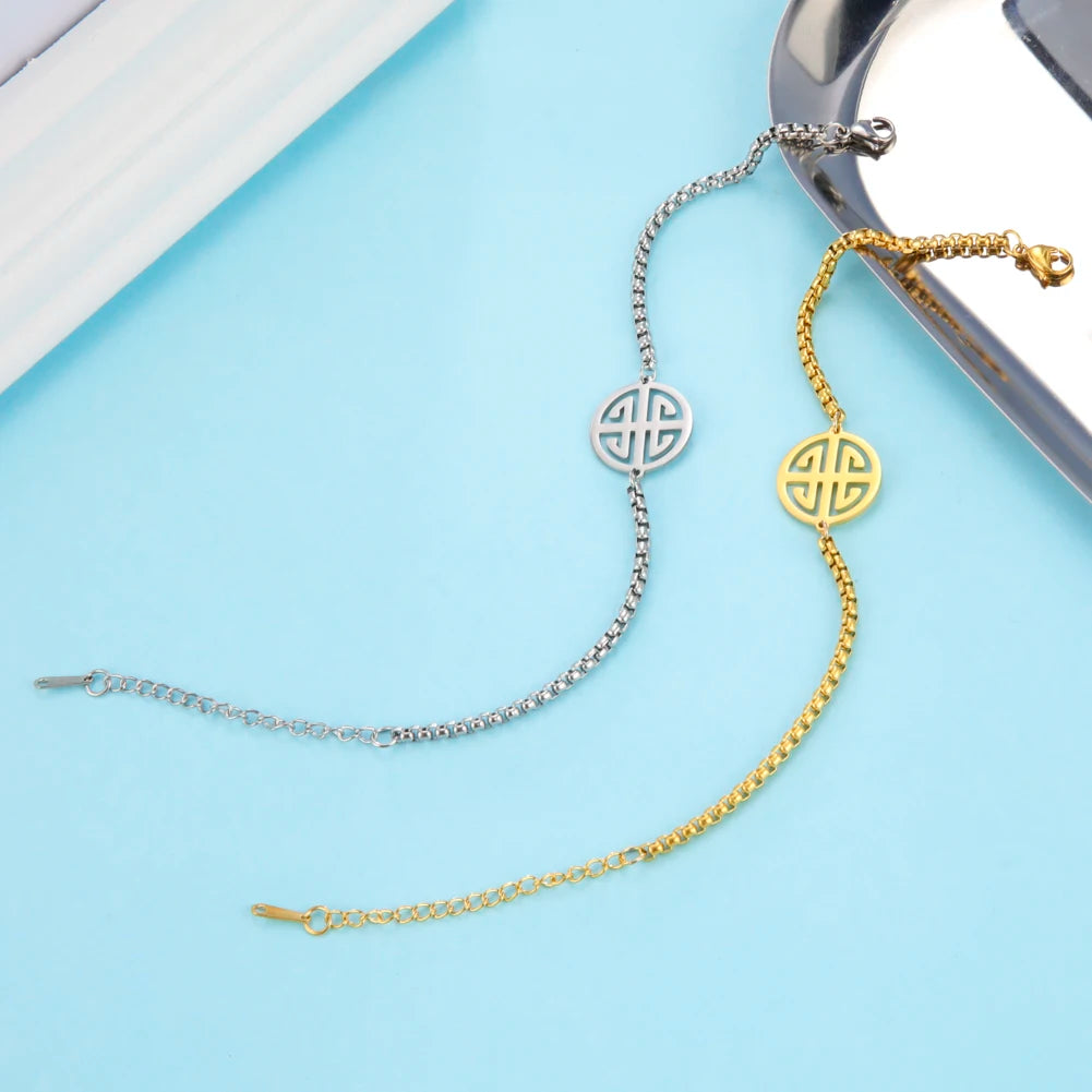 Unift Original Geld Amulett Armband auf Hand Mann Frauen Edelstahl Kette Armband chinesische Glück Reichtum Talisman Schmuck Geschenk