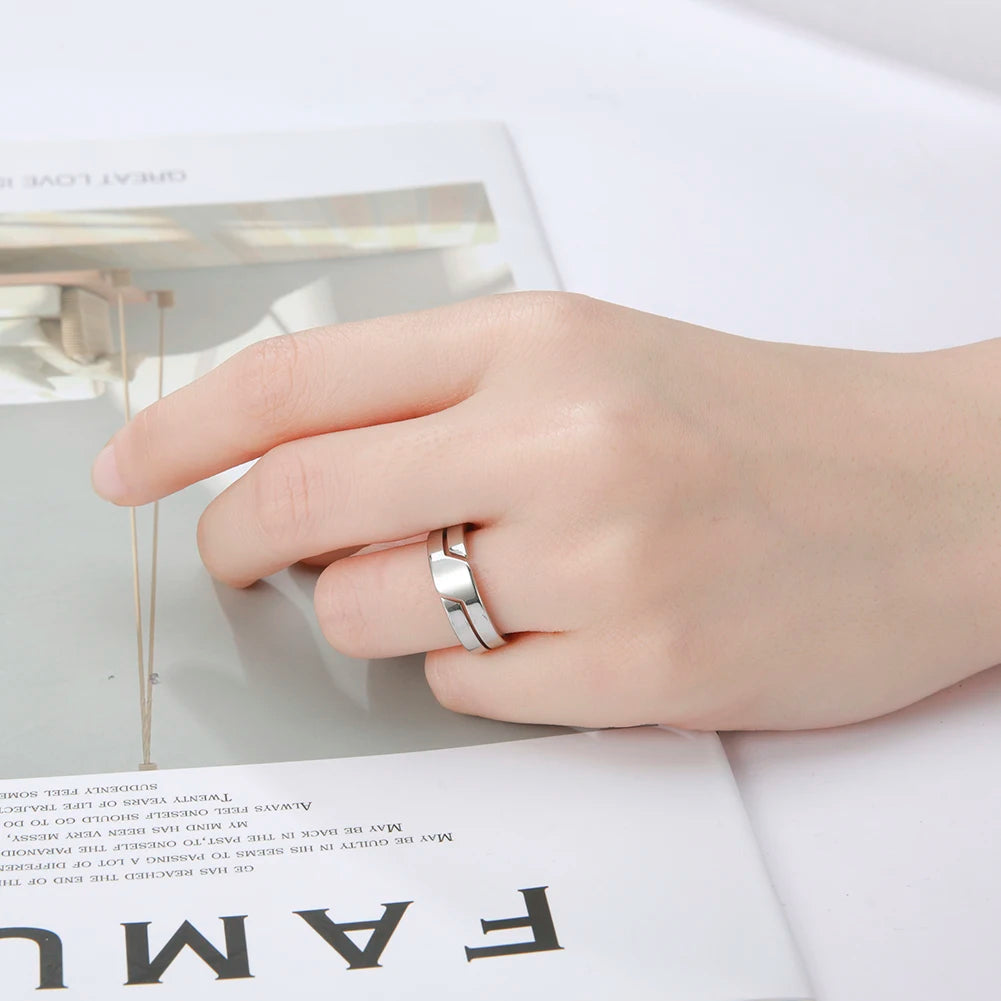 Skyrim Minimalistischer Ring für Männer und Frauen, Edelstahl-Fingerringe, modischer Paarschmuck, Ehering, Geschenk im Großhandel