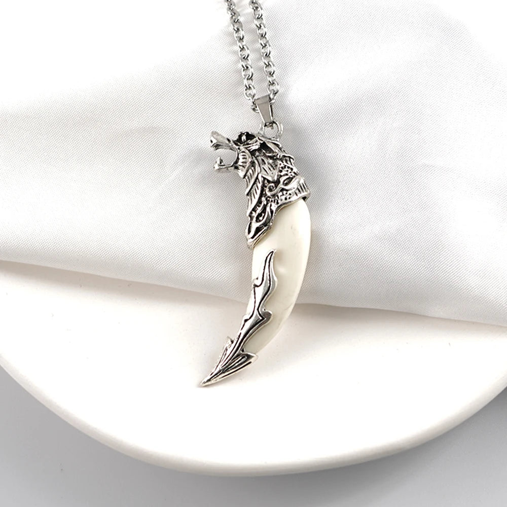 Punk Mode Tapfere Männer Wolf Gog Zähne Spike Anhänger Halskette Frauen Männer Glück Schmuck Klassische Fang Zahn Amulett Anhänger Halskette