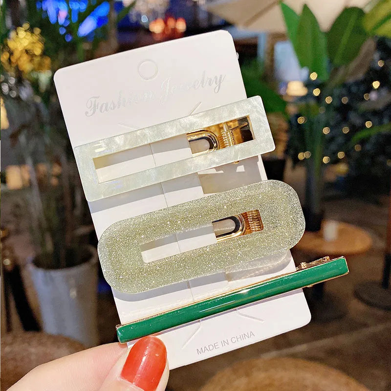 Neue 3 stücke Set Mode Acryl Haar Clip Für Frauen Koreanische Trendy Geometrische Haar Berrettes Mädchen Haar Zubehör Hairgrip Großhandel