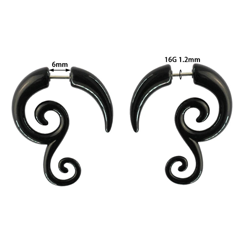 1 Paar Acryl Fake Plug Tunnel Faux Ohr Taper Messgeräte Twist Wing Ohrstecker Cheater Keil Expander Piercing Körperschmuck