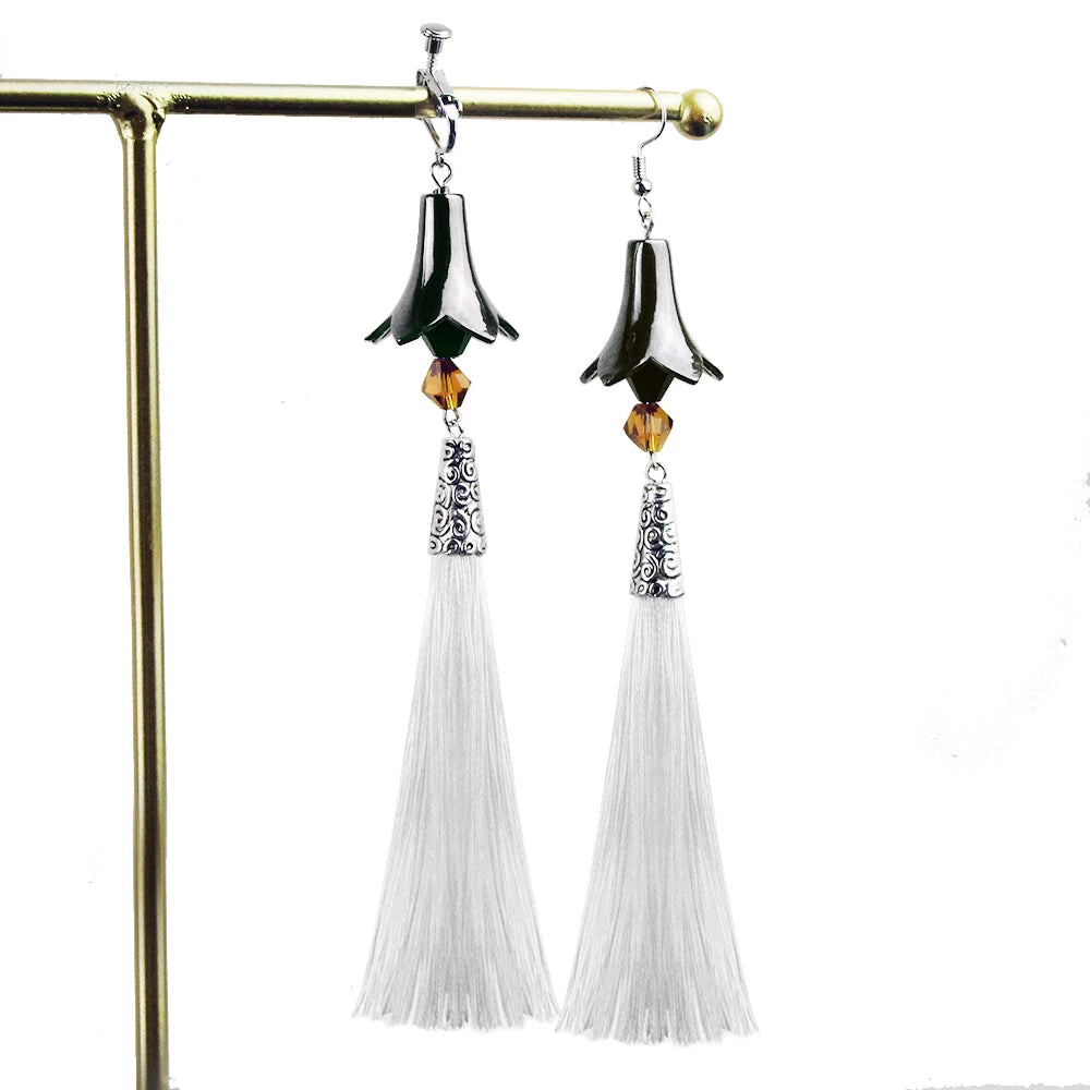 2023 neue Anime Genshin Impact Ohrringe Zhongli Lange Quaste Ohr Clips Tartaglia Eardrop Für Frauen Männer 1:1 Cosplay Schmuck Requisiten