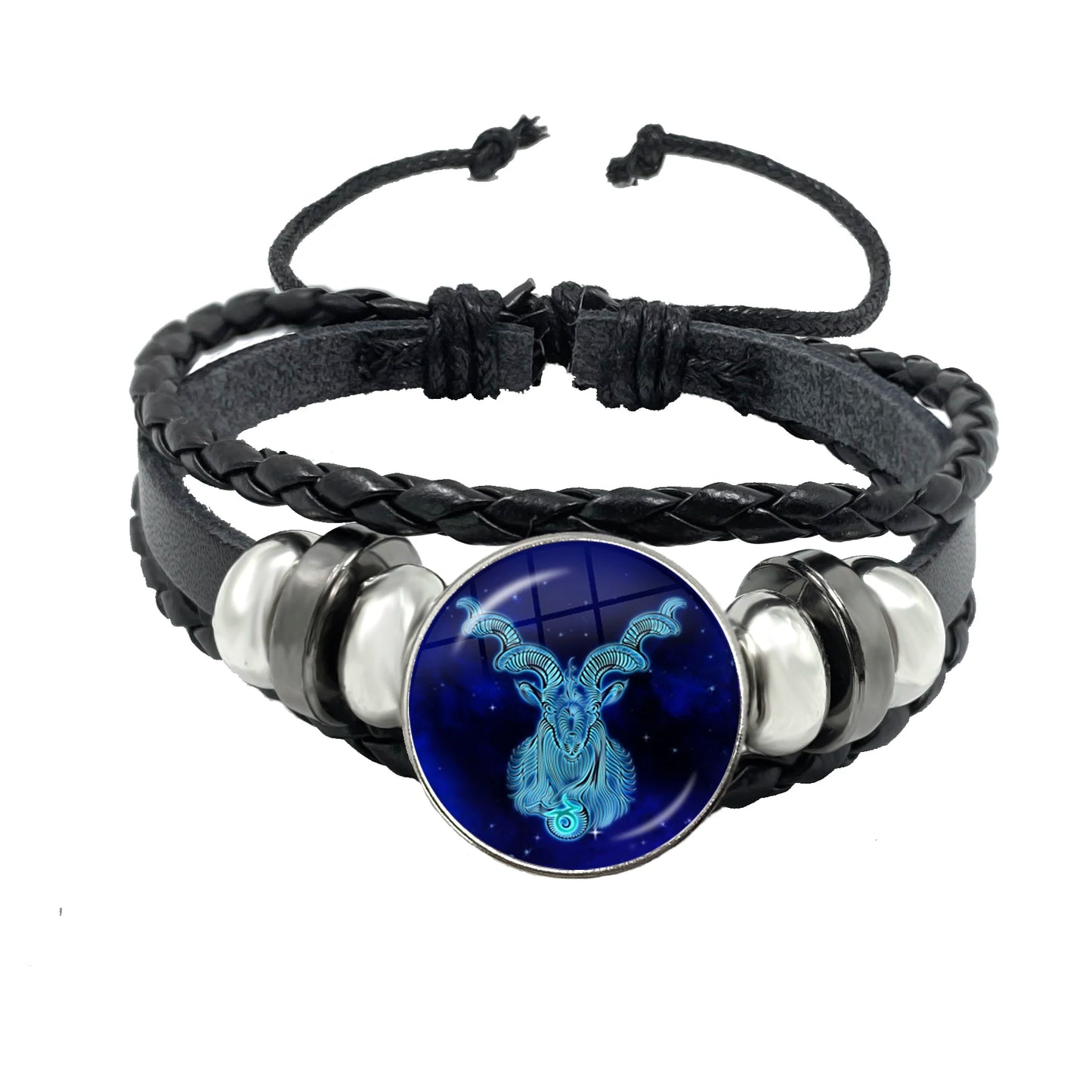 12-Sternbild-Sternzeichen-Knopfarmband, mehrschichtiges geflochtenes Lederarmband, Armreif für Geburtstagsfeier, Schmuck, Geschenk