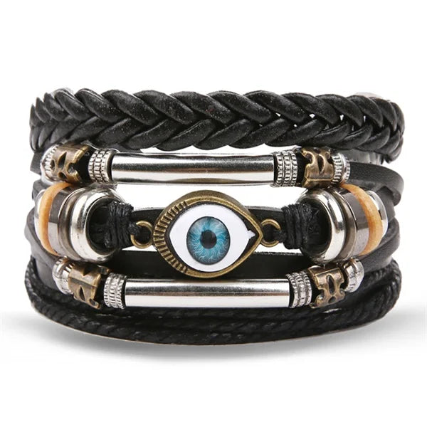 IFMIA Vintage Multi-Schicht Blatt Leder Armbänder für Männer Mode Handgemachte Holz Perlen Geflochtene Wrap Armband Schmuck Geschenk 2019 neue