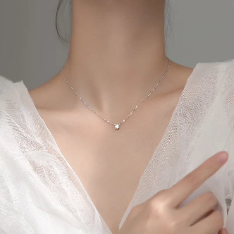 La Monada 38 + 4,8 cm Silber Halskette Für Frauen Feine Silber 925 Schmuck Mode Hals Minimalistischen Anhänger 925 silber Ketten Frau