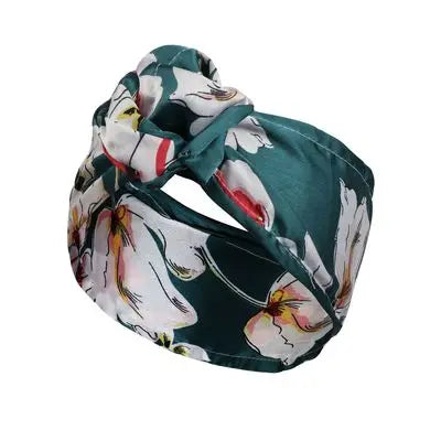 2022 neue Mode Frauen falten Eisendraht Stirnband böhmischen Mädchen Kreuz Turban Bandanas drucken Haar bänder Haarschmuck