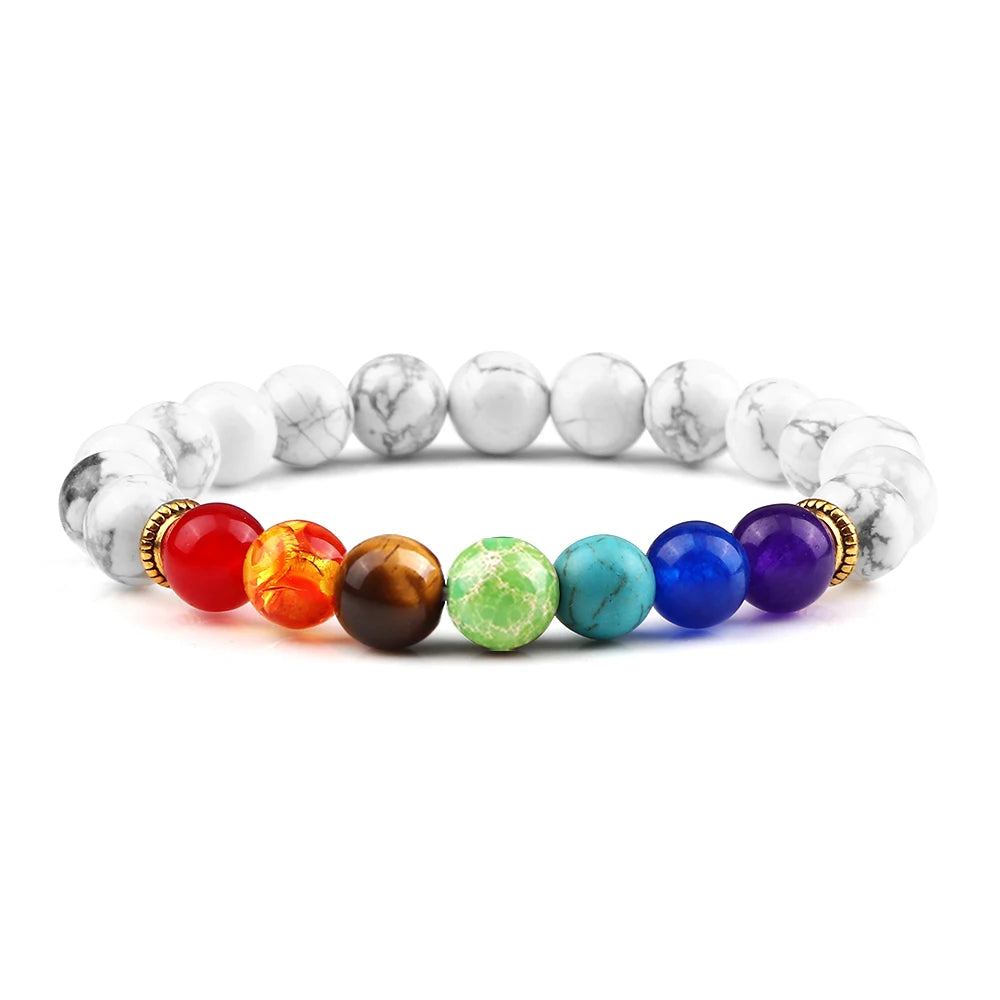 2 Stücke Naturstein 7 Chakra Heilung Perlen Einstellbare Geflochtene Armbänder Männer 8mm Lava Stretch-armband Frauen Reiki Buddha Schmuck