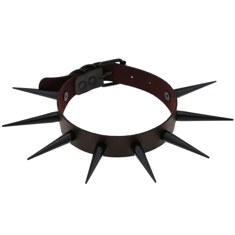 Große lange Spikes Halsband Kühle Punk Halskette für Frauen Männer Metall Halsband Rave Festival Goth Kostüme Schmuck